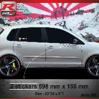 Adhesifs & Stickers Auto 000A Sticker FLAG compatible avec VOLKSWAGEN POLO 9N Argent - Run-R