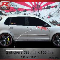 Adhesifs & Stickers Auto 000R Sticker FLAG compatible avec VOLKSWAGEN POLO 9N Rouge - Run-R