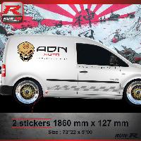 Adhesifs & Stickers Auto 020A Sticker FUNNY compatible avec VOLKSWAGEN CADDY Argent - Run-R