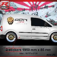Adhesifs & Stickers Auto 022A Sticker RACING compatible avec VOLKSWAGEN CADDY Argent - Run-R