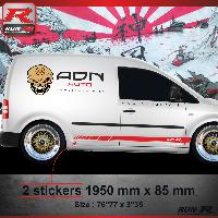 Adhesifs & Stickers Auto 022R Sticker RACING compatible avec VOLKSWAGEN CADDY Rouge - Run-R