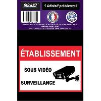 Adhesifs & Stickers Auto 1 Adhesif Pre-Decoupe ETABLISSEMENT Sous Video Surveillance