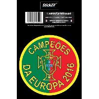 Adhesifs & Stickers Auto 1 Adhesif Rond Avec Croix du Portugal Campeoes Da Europa 2016 STP2R