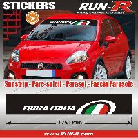 Adhesifs & Stickers Auto 1 pare-soleil FORZA ITALIA 125 cm - Fond NOIR logo VERT BLANC ROUGE - Run-R