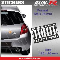 Adhesifs & Stickers Auto 1 sticker Explicit Power 12.5 cm - Police Advisory - Run-R
