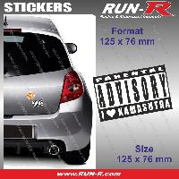 Adhesifs & Stickers Auto 1 sticker I LOVE KAMASUTRA 12.5 cm - Parental Advisory - Run-R