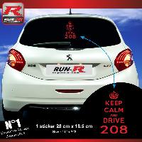 Adhesifs & Stickers Auto 1 sticker keep calm compatible avec PEUGEOT 208 - ROUGE - Run-R