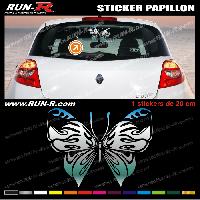 Adhesifs & Stickers Auto 1 sticker PAPILLON TRIBAL 20 cm - CHROME - Run-R