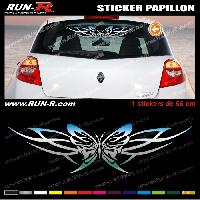 Adhesifs & Stickers Auto 1 sticker PAPILLON TRIBAL 56 cm - CHROME - Run-R