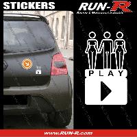 Adhesifs & Stickers Auto 1 sticker SEXY PLAY 9 cm - BLANC - Run-R