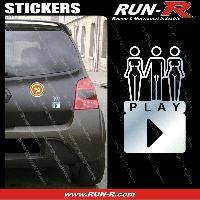 Adhesifs & Stickers Auto 1 sticker SEXY PLAY 9 cm - CHROME - Run-R