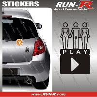 Adhesifs & Stickers Auto 1 sticker SEXY PLAY 9 cm - NOIR - Run-R