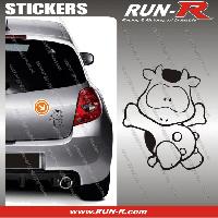 Adhesifs & Stickers Auto 1 sticker VACHE COOL 12 cm - NOIR - Run-R