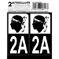 Adhesifs & Stickers Auto 10x Autocollant departement 20A - CORSE DU SUD - Noir
