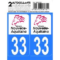 Adhesifs & Stickers Auto 10x Autocollant departement 33 - NOUVELLE AQUITAINE