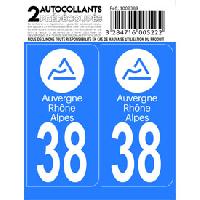 Adhesifs & Stickers Auto 10x Autocollant departement 38 - AUVERGNE RHONE ALPES -x2-
