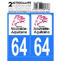 Adhesifs & Stickers Auto 10x Autocollant departement 64 - NOUVELLE AQUITAINE