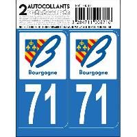 Adhesifs & Stickers Auto 10x Autocollant Departement 71 - Saone-Et-Loire -x2-
