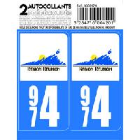 Adhesifs & Stickers Auto 10x Autocollant departement 974 - LA REUNION -x2-