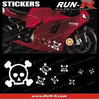 Adhesifs & Stickers Auto 16 stickers tete de mort SKULL RAIN - BLANC - Run-R