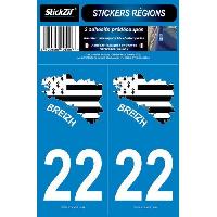 Adhesifs & Stickers Auto 2 Autocollants Departement 22 Carte Bretagne SR22-2