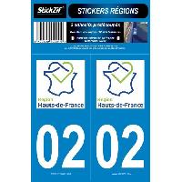 Adhesifs & Stickers Auto 2 Autocollants Region Departement 02 SR02