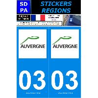 Adhesifs & Stickers Auto 2 autocollants Region Departement 03