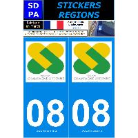 Adhesifs & Stickers Auto 2 autocollants Region Departement 08
