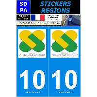 Adhesifs & Stickers Auto 2 autocollants Region Departement 10