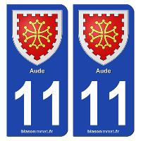 Adhesifs & Stickers Auto 2 autocollants Region Departement 11 SR11-1 Adhesifs & Stickers Auto 2 autocollants Region Departement 11 SR11-1