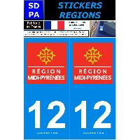 Adhesifs & Stickers Auto 2 autocollants Region Departement 12