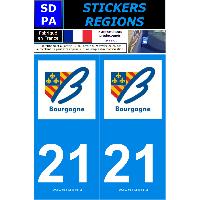 Adhesifs & Stickers Auto 2 autocollants Region Departement 21 SR21