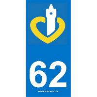 Adhesifs & Stickers Auto 2 autocollants Region Departement 62 Adhesifs & Stickers Auto 2 autocollants Region Departement 62