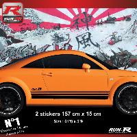 Adhesifs & Stickers Auto 2 stickers bas de caisse 00CAN compatible avec Audi TT MK1 - Noir - Run-R