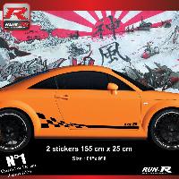 Adhesifs & Stickers Auto 2 stickers bas de caisse 00CEN style GT3RS compatible avec Audi TT MK1 - Noir - Run-R