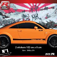 Adhesifs & Stickers Auto 2 stickers bas de caisse 00CHN compatible avec Audi TT MK1 - Noir - Run-R