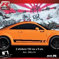 Adhesifs & Stickers Auto 2 stickers bas de caisse 00CJN compatible avec Audi TT MK1 - Noir - Run-R