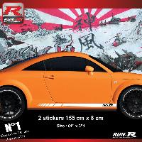 Adhesifs & Stickers Auto 2 stickers bas de caisse 00CKB compatible avec Audi TT MK1 - Blanc - Run-R