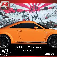 Adhesifs & Stickers Auto 2 stickers bas de caisse 00CKN compatible avec Audi TT MK1 - Noir - Run-R