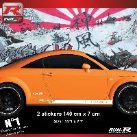 Adhesifs & Stickers Auto 2 stickers bas de caisse 00CNB design compatible avec Audi TT MK1 - Blanc - Run-R