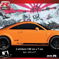 Adhesifs & Stickers Auto 2 stickers bas de caisse 00CNN design compatible avec Audi TT MK1 - Noir - Run-R