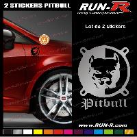 Adhesifs & Stickers Auto 2 stickers CHIEN PITBULL 9 cm - DIVERS COLORIS - Run-R