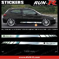 Adhesifs & Stickers Auto 2 stickers compatible avec ALFA ROMEO 140 cm - CHROME lettres NOIRES - Run-R
