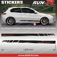 Adhesifs & Stickers Auto 2 stickers compatible avec ALFA ROMEO 140 cm - NOIR lettres ROUGES - Run-R