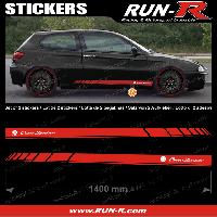Adhesifs & Stickers Auto 2 stickers compatible avec ALFA ROMEO 140 cm - ROUGE lettres BLANCHES - Run-R