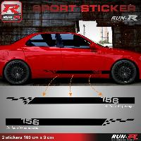 Adhesifs & Stickers Auto 2 stickers compatible avec ALFA ROMEO 156 - 160 cm - NOIR - Run-R