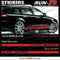 Adhesifs & Stickers Auto 2 stickers compatible avec Alfa Romeo CUORE SPORTIVO 225 cm - ROUGE - Run-R