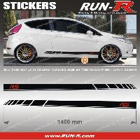 Adhesifs & Stickers Auto 2 stickers compatible avec FORD 140 cm - NOIR lettres ROUGE - Run-R