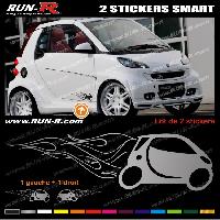 Adhesifs & Stickers Auto 2 stickers compatible avec SMART 27 cm - ARGENT - Run-R