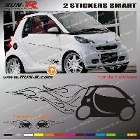 Adhesifs & Stickers Auto 2 stickers compatible avec SMART 27 cm - NOIR - Run-R